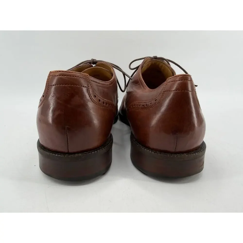Johnston & Murphy Signature Men's Brown Leather Cap Toe Lace Up Dress Shoes 11 M